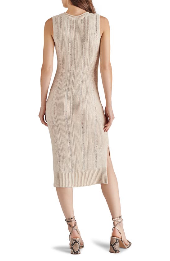 Shop Steve Madden Amirah Open Stitch Sleeveless Sweater Dress In Oatmeal