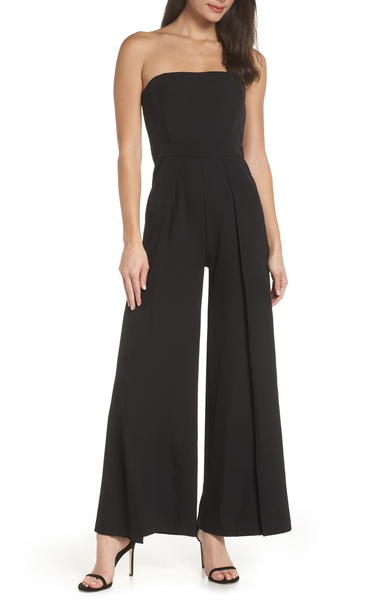 Lulus Count Me In Strapless Wide Leg Jumpsuit | Nordstrom