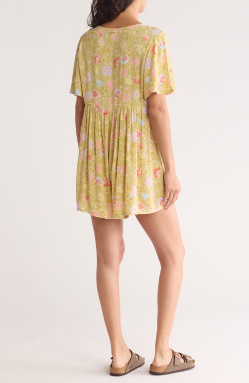 Billabong Spring Daze Babydoll Romper In Green Envy