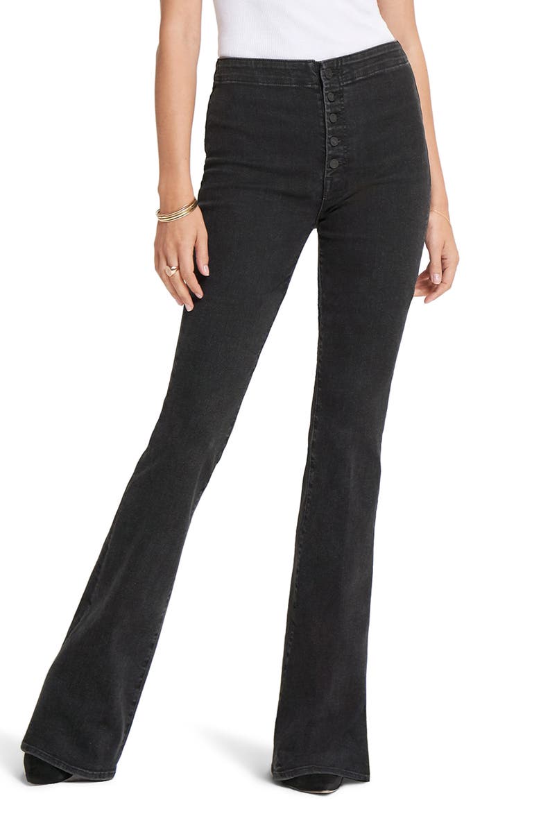 MOTHER The Hollywood Pixie Cruiser High Waist Flare Jeans (Baa Baa ...