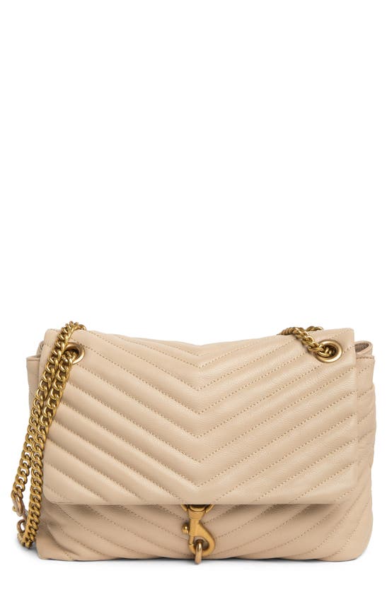 Rebecca Minkoff Edie Quilted Leather Shoulder Bag In Sand Dune