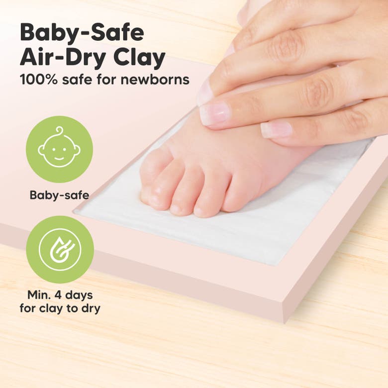 Shop Keababies Baby Handprint & Footprint Keepsake Duo Frame In Petal Pink