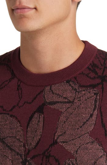 Ted Baker London Men's Floral Jacquard Crewneck Sweater
