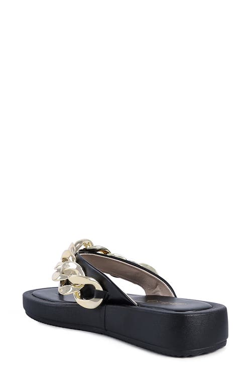 London Rag Chain Flip Flop Sandal In Black