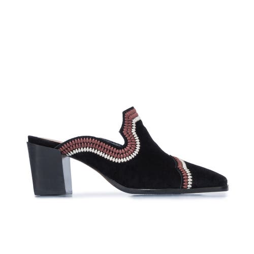 Shop Bernardo Footwear Brooklyn Embroidered Mule In Black