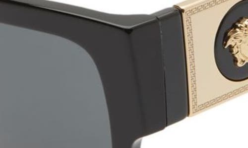 Versace 56mm Rectangle Sunglasses In Black/dark Grey