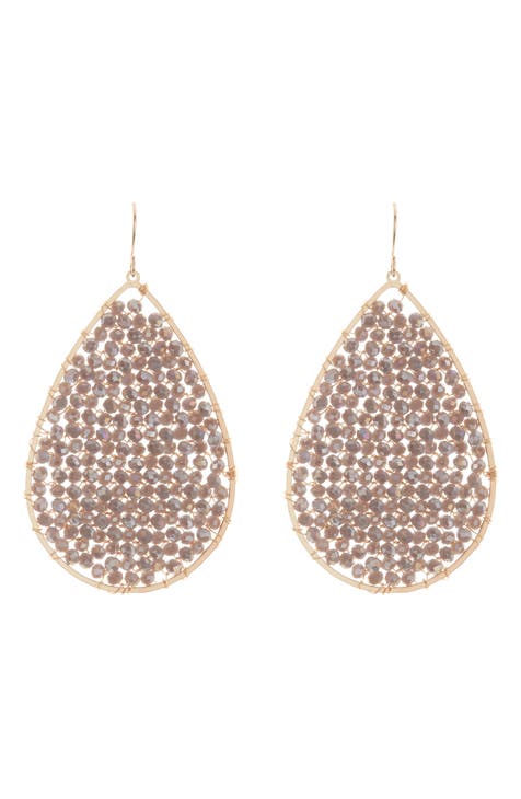 Pear Shape Bead Drop Earrings