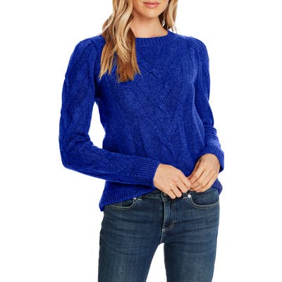 Cece Entwine Cable Knit Sweater, Blue