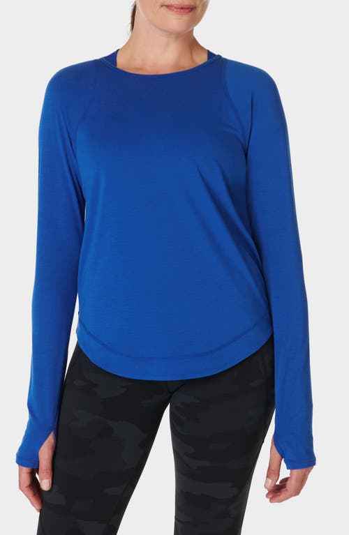 Shop Sweaty Betty Breathe Easy Run Long Sleeve T-shirt In Lightning Blue