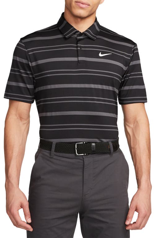 Nike Golf Tour Stripe Golf Polo in Black/Anthracite/White