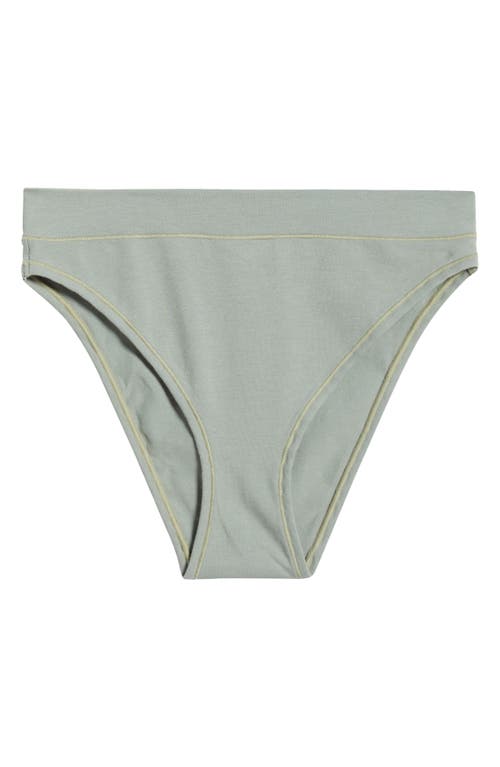 Skims Stretch Cotton Jersey Cheeky Tanga In Mineral