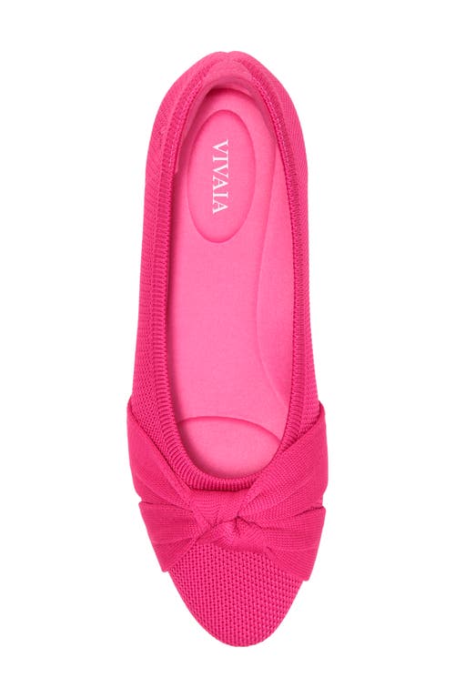 Shop Vivaia Knotted Water Resistant Almond Toe Flat In Pitaya