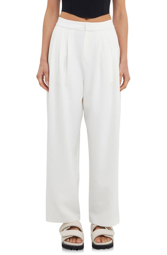 Grey Lab High Waist Balloon Trousers In White