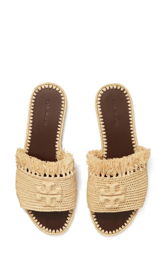 Tory Burch Eleanor Raffia Slide Sandal In Natural | ModeSens