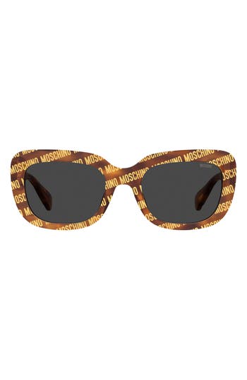 Moschino 53mm Rectangle Sunglasses In Brown