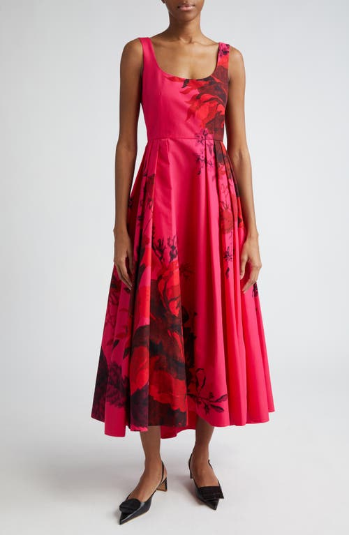 Erdem Floral Print Cotton Maxi Dress Cerise at Nordstrom, Us