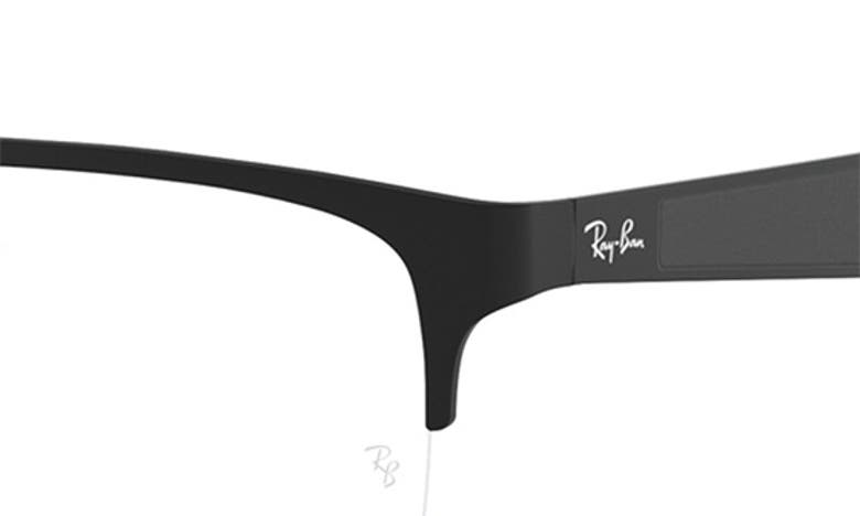 Shop Ray Ban Ray-ban 54mm Semi Rimless Rectangular Optical Glasses In Matte Black