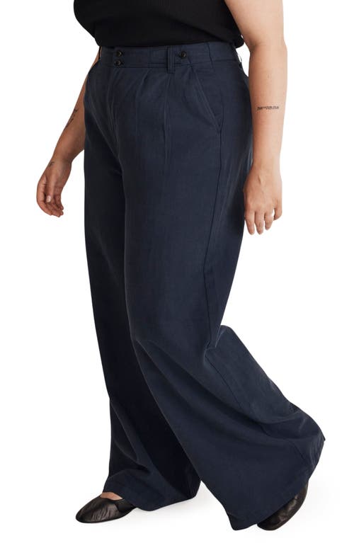 Madewell Harlow Wide Leg Pants In Deep Indigo