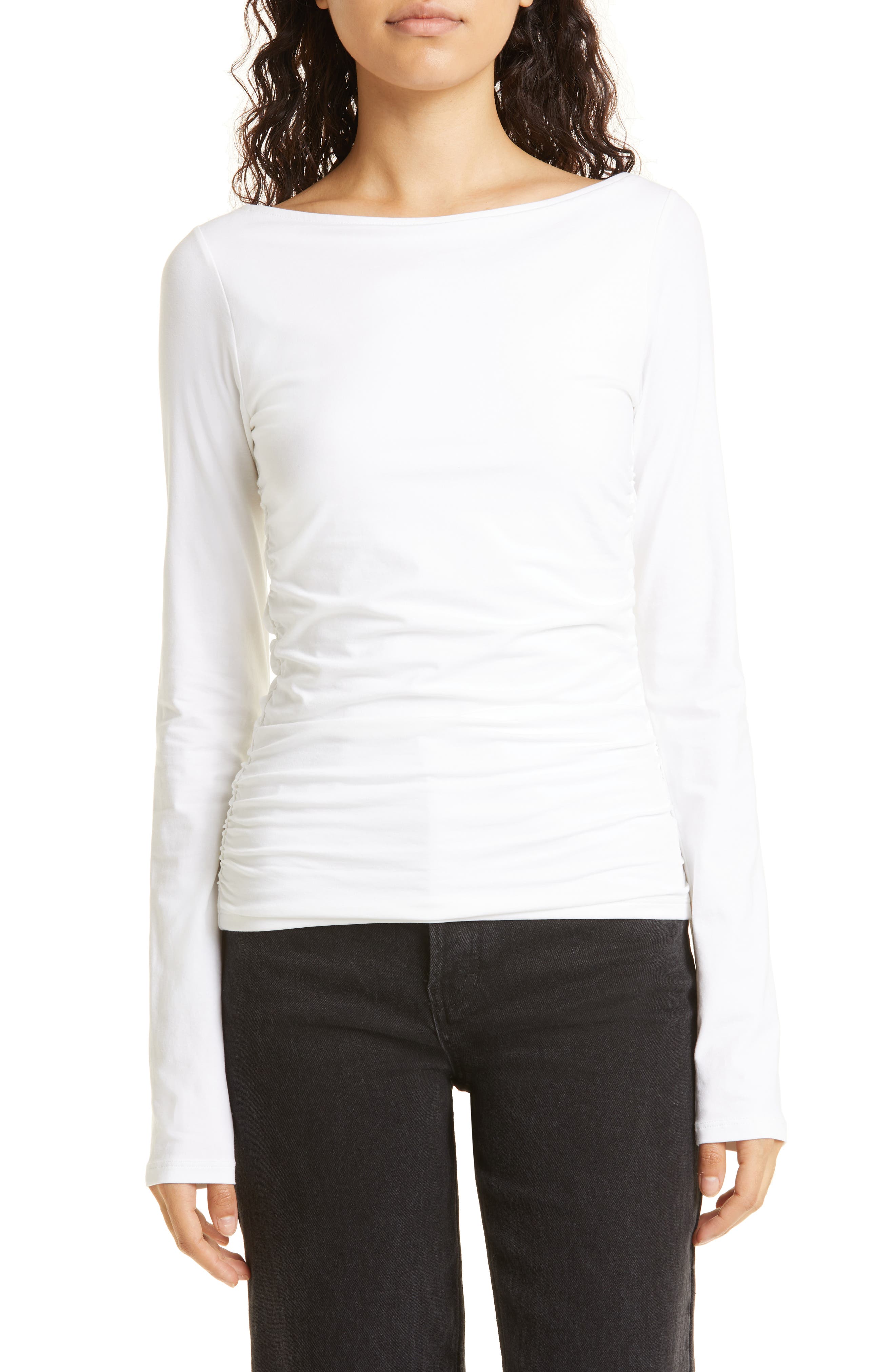 ATM Cotton Camo-print Slub Tee in Grey Womens Clothing Tops Long-sleeved tops 
