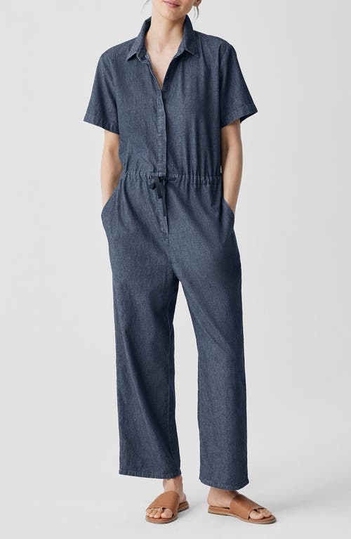 EILEEN FISHER EILEEN FISHER CLASSIC COLLAR ORGANIC COTTON ANKLE JUMPSUIT 