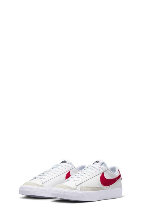 Nike Kids' Blazer Low '77 Low Top Sneaker In White/black/gym Red