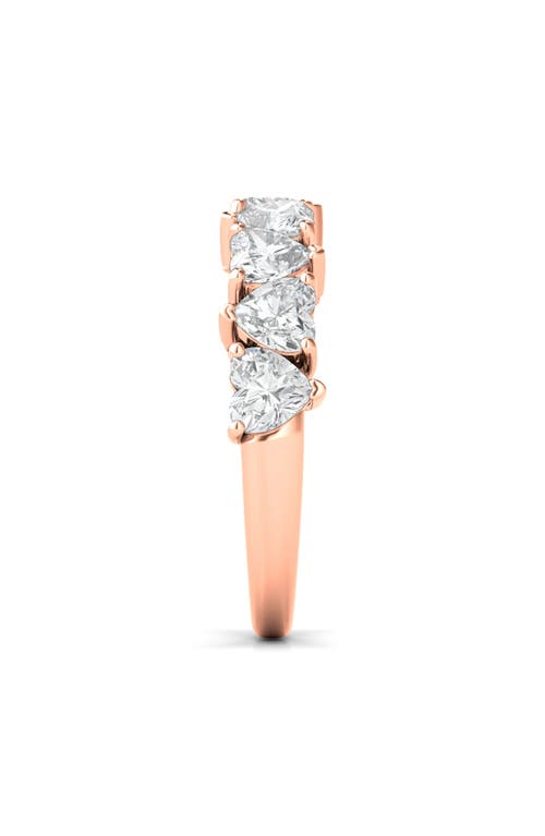 Hautecarat Alternating Hearts Lab Created Diamond Half Eternity Ring In Rose Gold