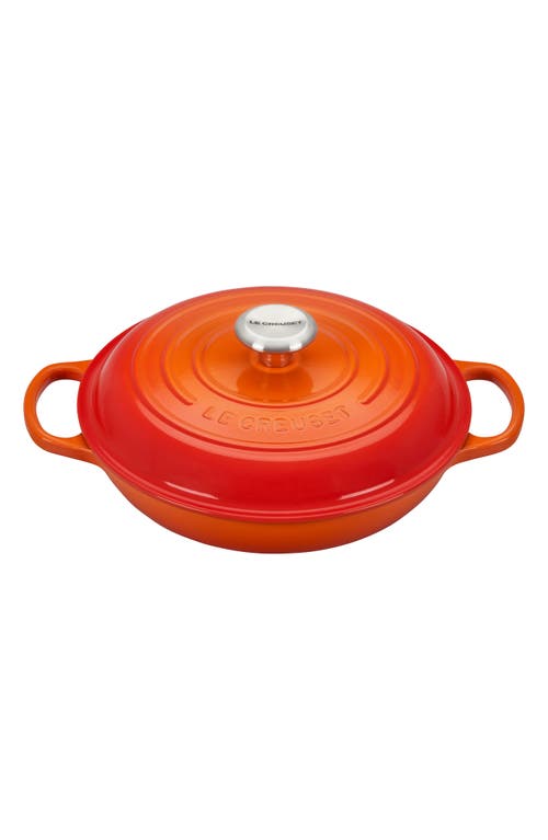 Le Creuset Signature 2.25-Quart Enameled Cast Iron Braiser in Flame at Nordstrom