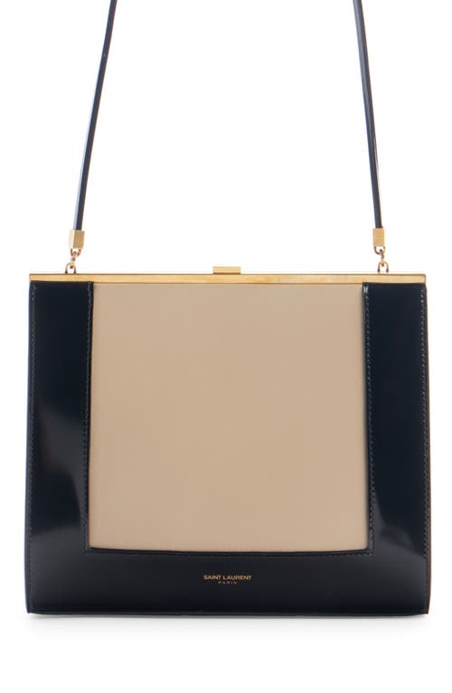 Saint Laurent Small Sac Colorblock Leather Shoulder Bag in Sea Salt/Nero at Nordstrom