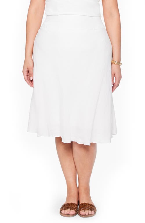 NIC+ZOE Linen Blend Skirt in Paper White