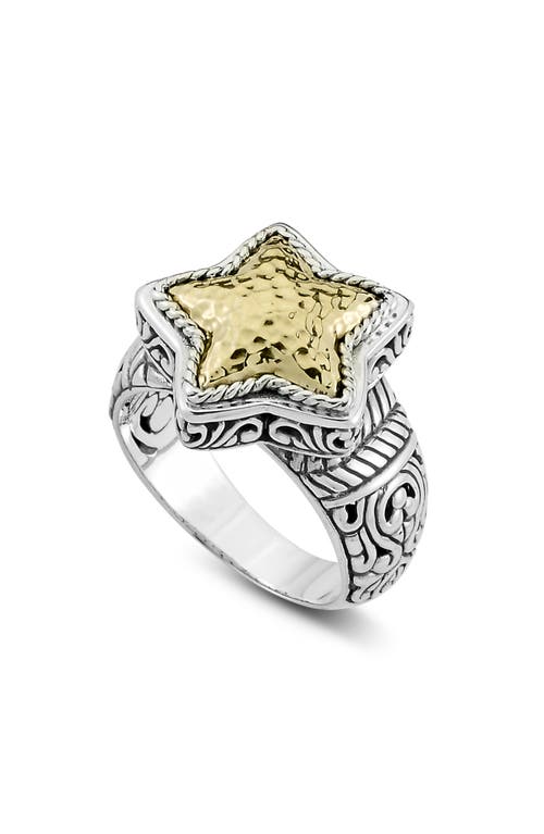 Samuel B. Hammered Heart Ring In Silver/gold - Star