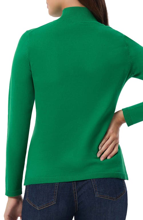 Shop Jones New York Mock Neck Sweater In Deep Clover