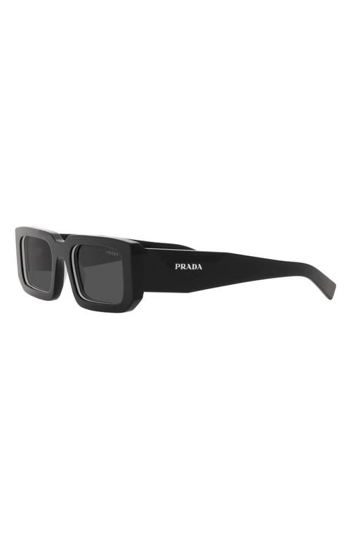 Prada Pr 06ys Rectangle Frame Sunglasses In Black/white