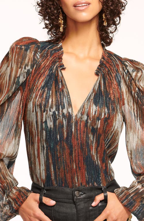 RAMY BROOK RAMY BROOK SUKIE METALLIC PUFF SHOULDER TOP 