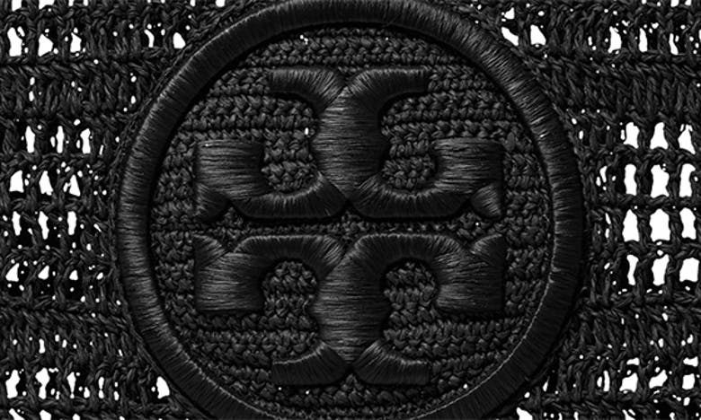 Tory Burch Black Small Hand-crochete Ella Tote Bag In Black