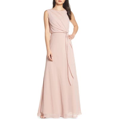 Jenny Yoo Chiffon Overlay Evening Dress, Red