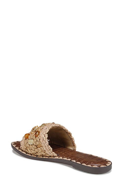 Sam Edelman Graciela Beaded Slide Sandal In Dark Natural