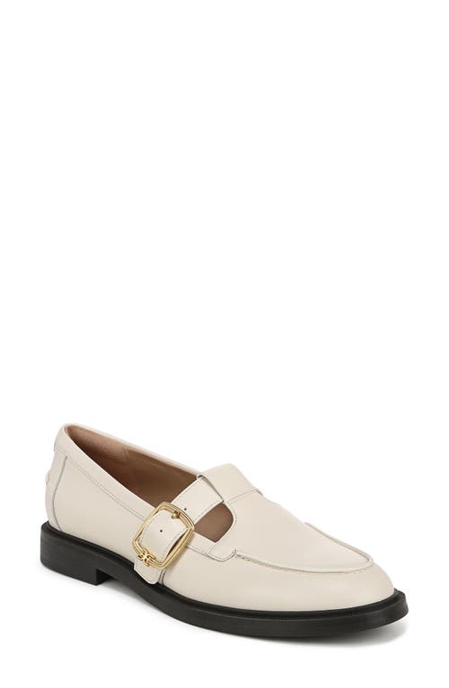 Sam Edelman Elaina T-strap Buckle Loafer Modern Ivory Leather In Modern Ivory