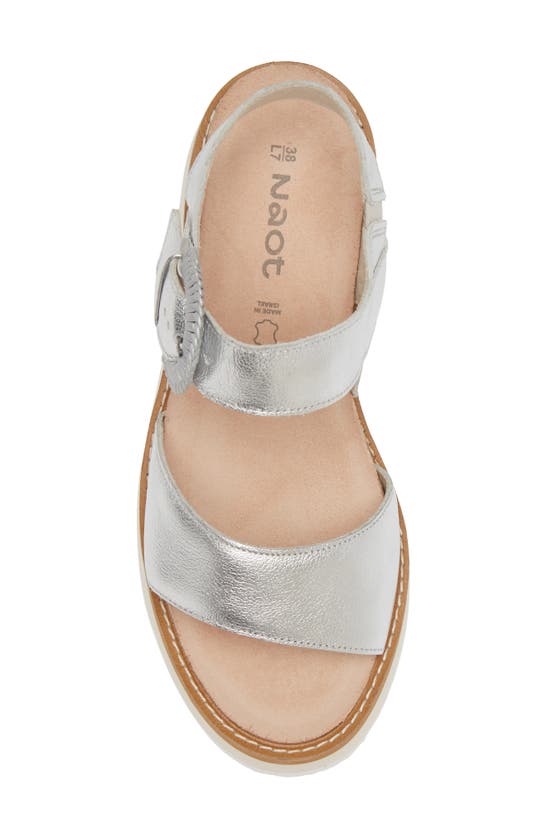Naot Crepe Platform Sandal In Soft Silver Leather