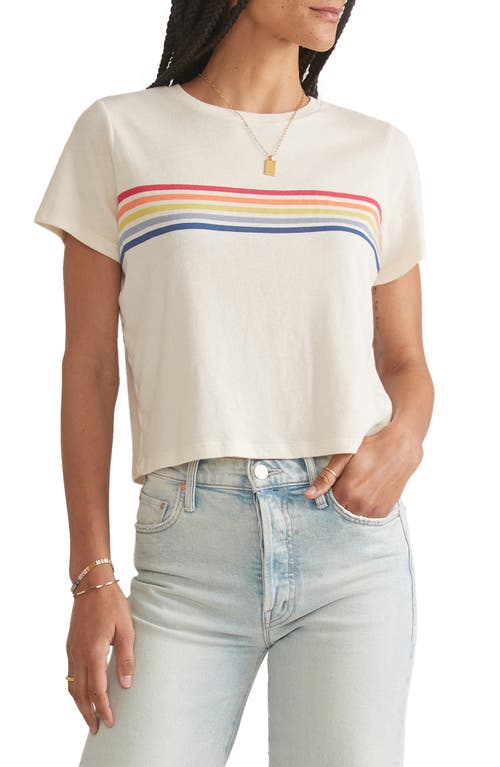 Easy Rainbow Stripe Crop T-Shirt in Natural