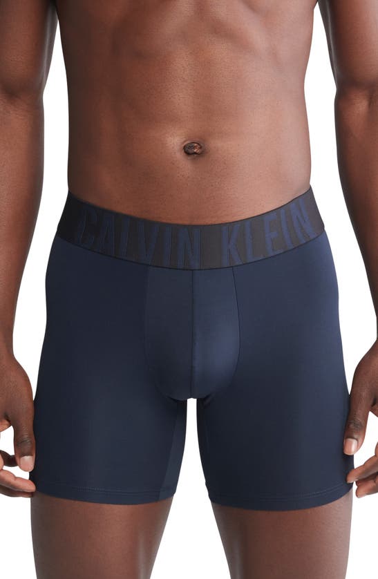 Shop Calvin Klein 3-pack Intense Power Microfiber Boxer Briefs In Shoreline