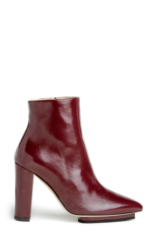Beautiisoles Tessa Pointed Toe Platform Bootie In Burgundy