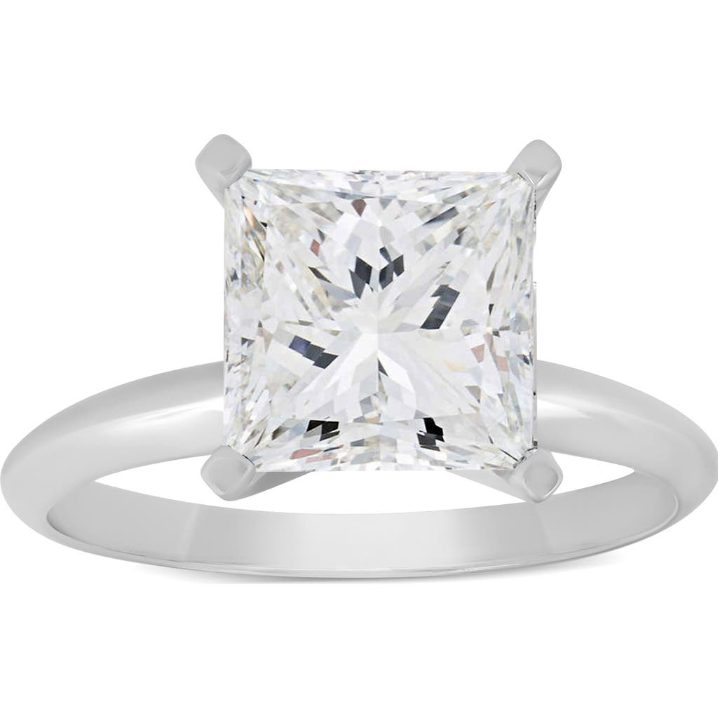 Bliss Diamond Certified 3 Ct Princess Cut Diamond Solitaire Engagement Ring 14k Gold Lab Grown In 14k White Gold