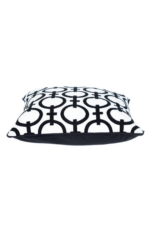 Parkland Collection Rounder Embroidered Throw Pillow In Black