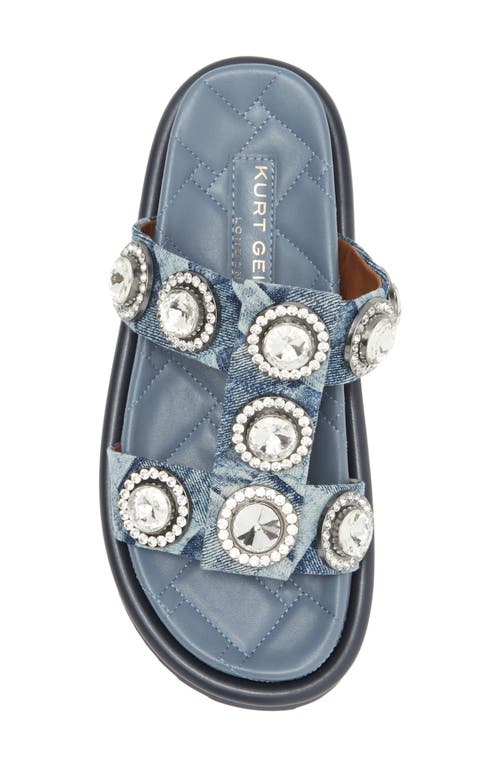 Shop Kurt Geiger London Orson Crystal Slide Sandal In Navy