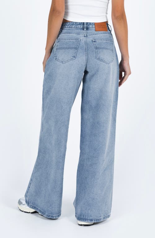 Shop Princess Polly Naylor Mid Rise Wide Leg Jeans In Blue