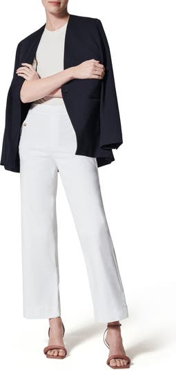 Buy Spanx Stretch Twill Cropped Wide Leg White Trousers from the Laura  Ashley online shop