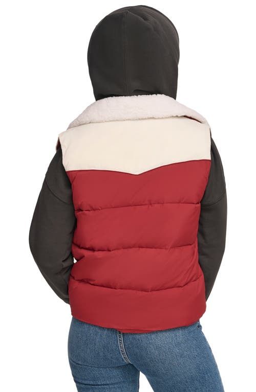 Levi's® Water Resistant Western Puffer Vest In Ruby Red
