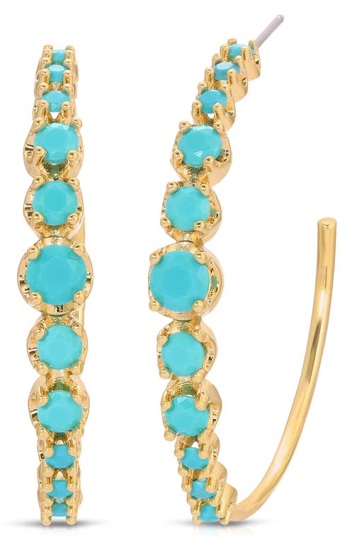 Joy Dravecky Alexandria Hoop Earrings in Turquoise/Gold
