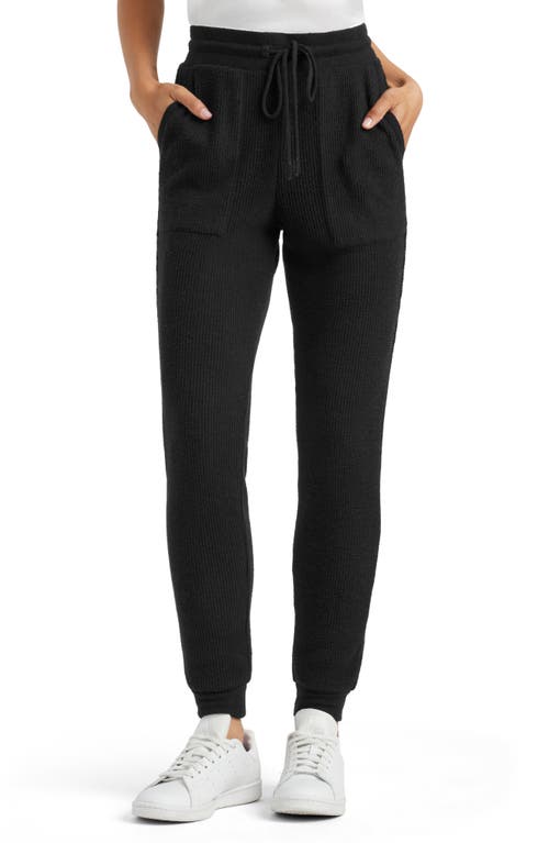 Splendid London Waffle Knit Lounge Joggers in Black 