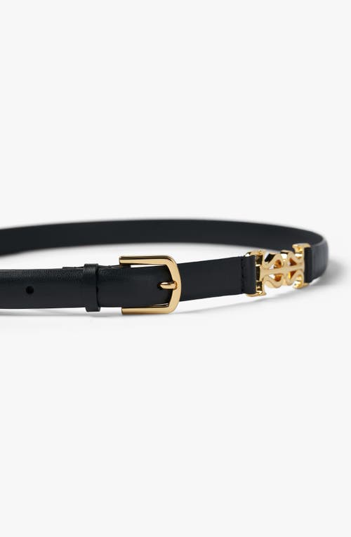 Lilysilk Ls Clasp Leather Skinny Belt In Black